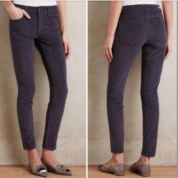 Pilcro Charcoal Thin Corduroy Slim Fit 